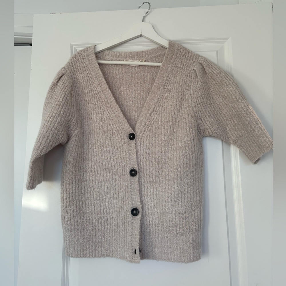 Beige button up cardigan